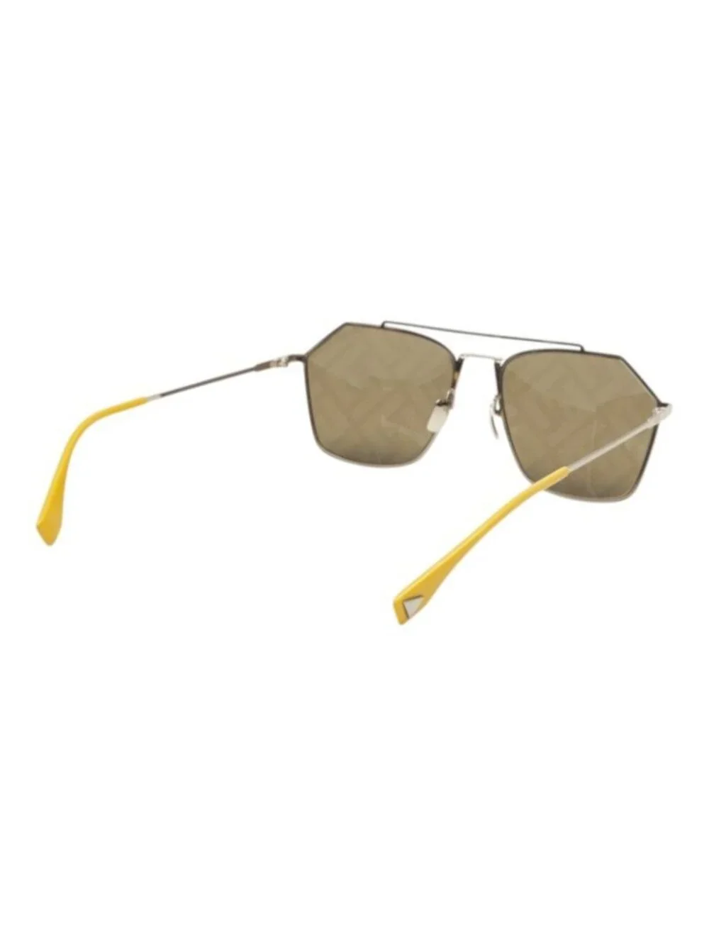 Fendi Zucca Sunglasses S Brown Yellow Gold Acetate Plated Eyewear